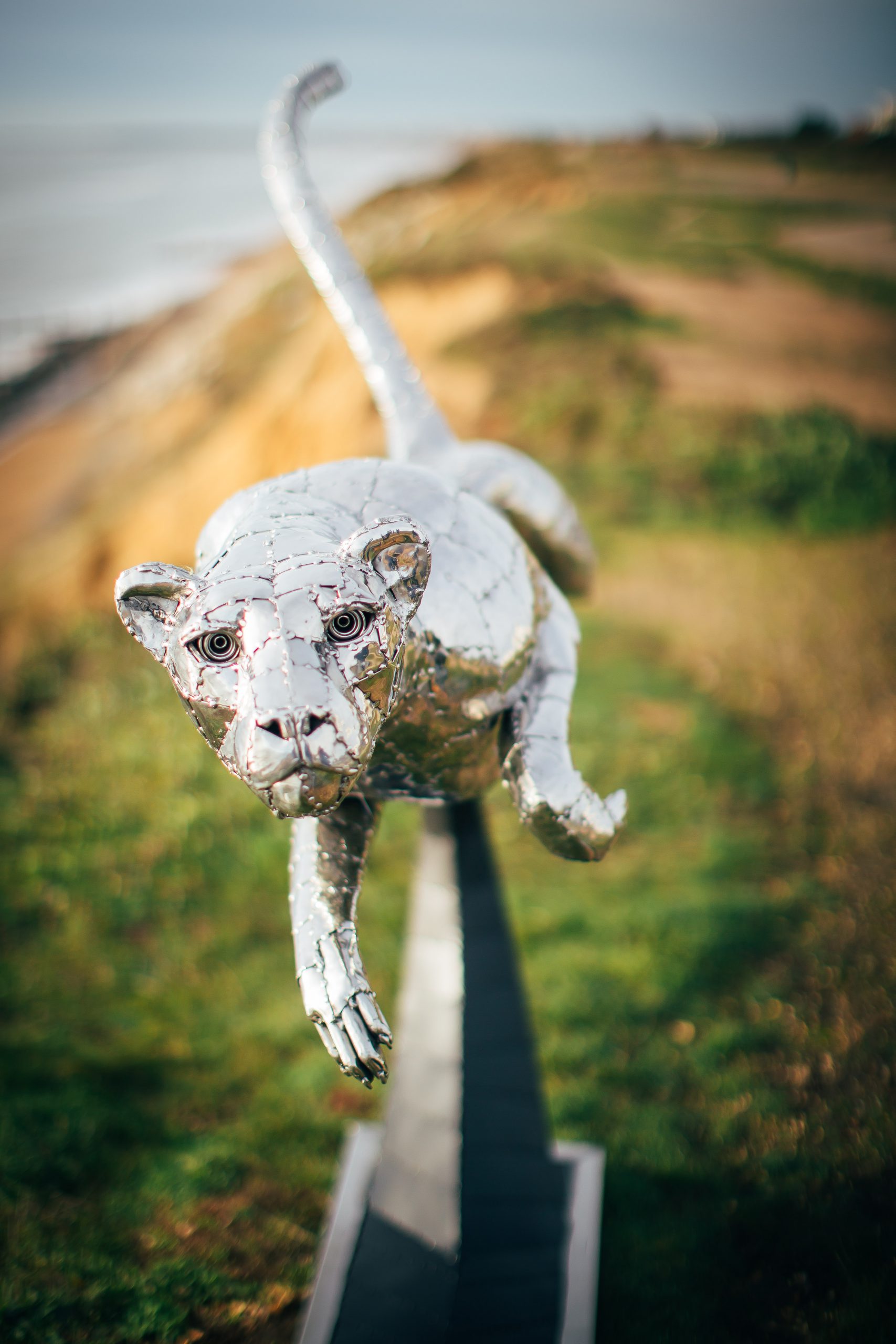 Cheetah Sculpture - Michael Turner Studios Stainless Steel Art