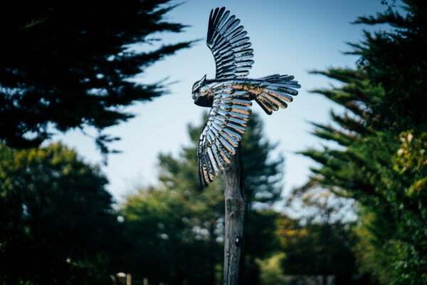 Metal Owl garden sculpture. Unique and beautiful sculptures for the home or garden