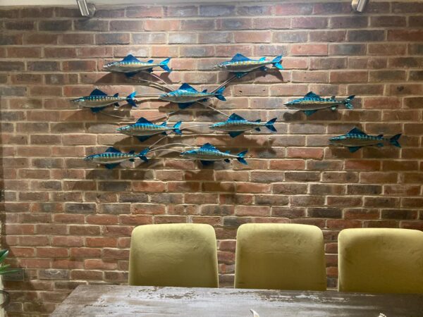 Mackerel display on wall. Unique and beautiufl wall art